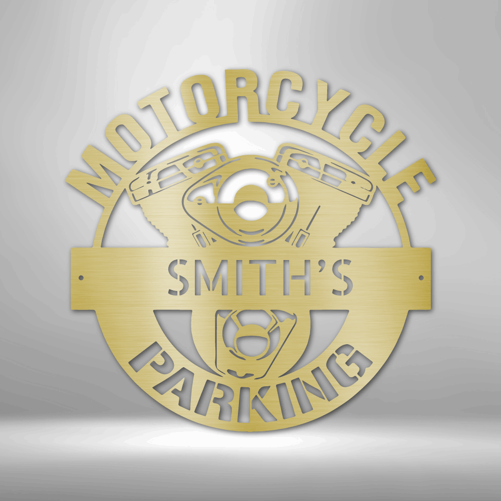 Motorcycle Parking Monogram - Steel Sign