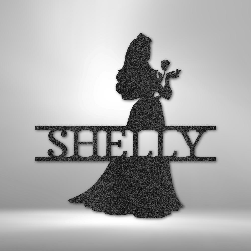 Princess Silhouette Monogram - Steel Sign