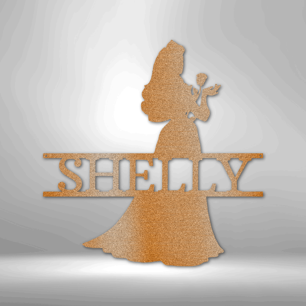 Princess Silhouette Monogram - Steel Sign