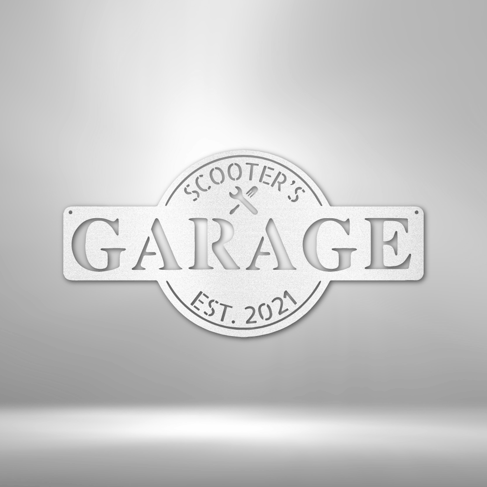 Garage Monogram - Metal Sign