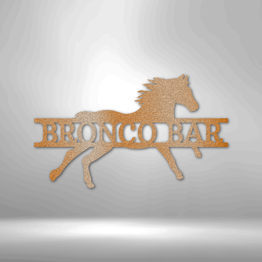 Personalized Sprinting Horse Metal Sign with Name