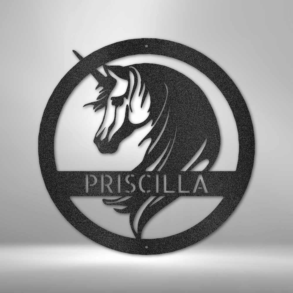 Unicorn Monogram - Steel Sign