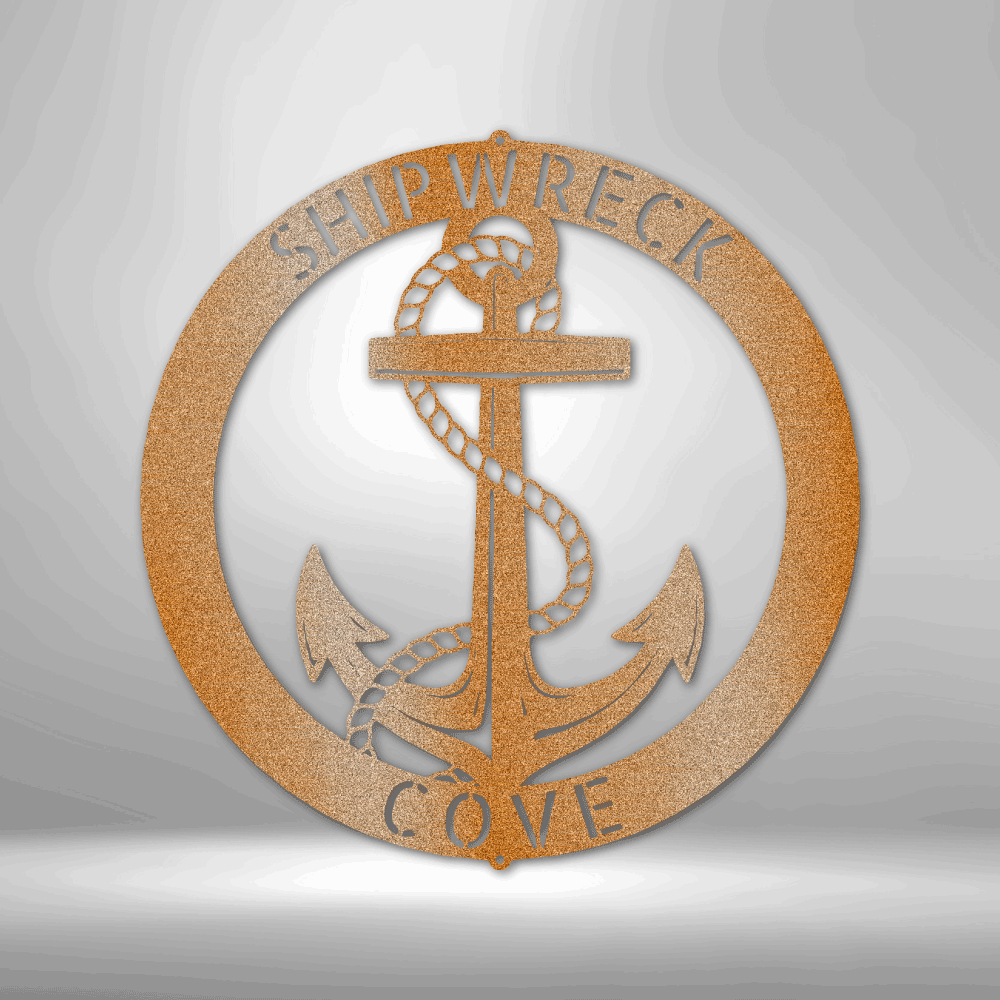 Elaborate Anchor Ring - Steel Sign